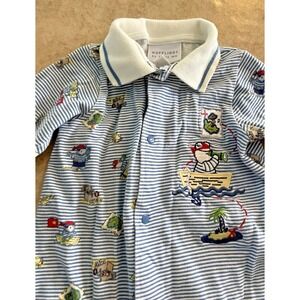 Vintage Mufflings by Little Me Outfit Baby Boy Girl One Pc 6-9M PIRATE Nautical